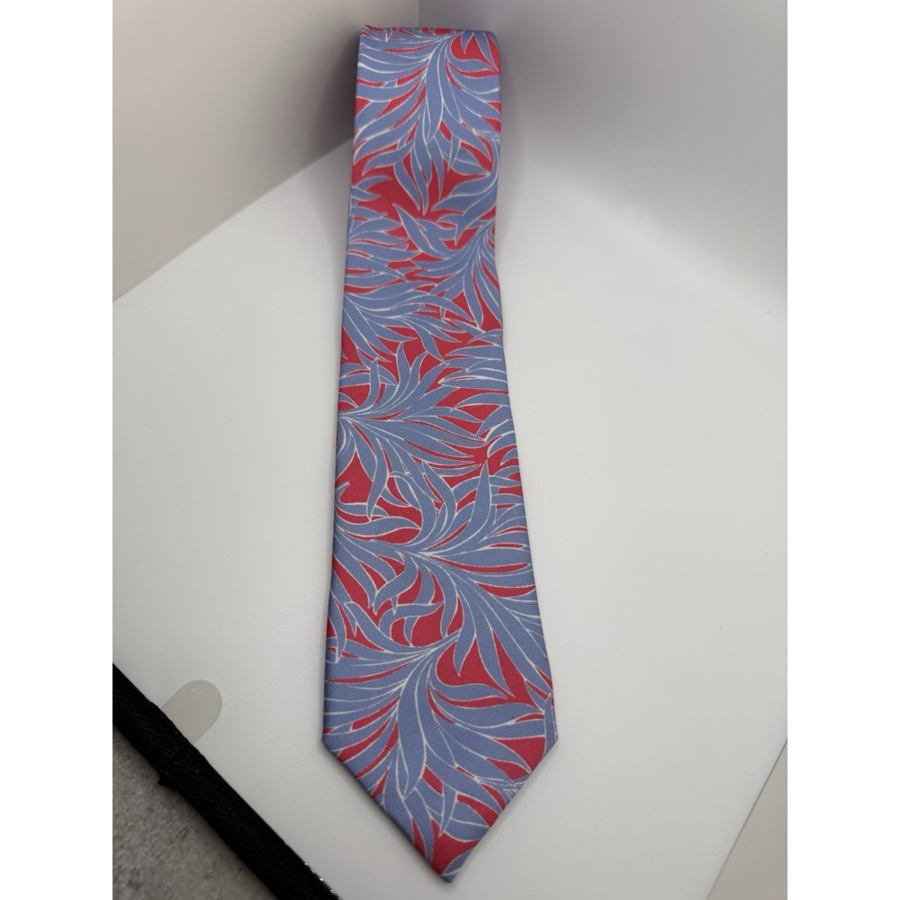 Bonobos Handmade USA Skinny Silk Tie Blue Red‎ Swirl Mod Long 63"